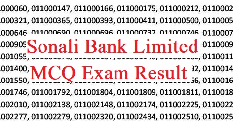 Sonali Bank Exam Result